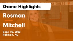 Rosman  vs Mitchell Game Highlights - Sept. 20, 2022