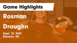 Rosman  vs Draughn  Game Highlights - Sept. 15, 2022