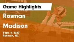 Rosman  vs Madison Game Highlights - Sept. 8, 2022