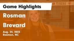 Rosman  vs Brevard  Game Highlights - Aug. 24, 2023