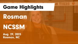 Rosman  vs NCSSM Game Highlights - Aug. 29, 2023