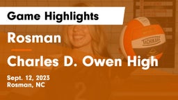 Rosman  vs Charles D. Owen High Game Highlights - Sept. 12, 2023