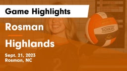 Rosman  vs Highlands  Game Highlights - Sept. 21, 2023