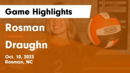 Rosman  vs Draughn  Game Highlights - Oct. 10, 2023