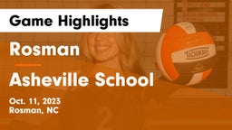 Rosman  vs Asheville School Game Highlights - Oct. 11, 2023