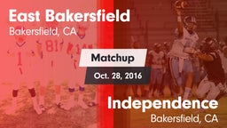 Matchup: East Bakersfield vs. Independence  2016