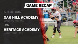 Recap: Oak Hill Academy  vs. Heritage Academy  2016