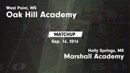 Matchup: Oak Hill Academy vs. Marshall Academy  2016