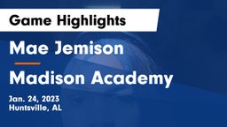 Mae Jemison  vs Madison Academy  Game Highlights - Jan. 24, 2023