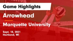 Arrowhead  vs Marquette University  Game Highlights - Sept. 18, 2021