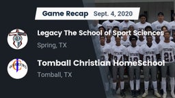 Recap: Legacy The School of Sport Sciences vs. Tomball Christian HomeSchool  2020