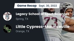 Recap: Legacy School of Sport Sciences vs. Little Cypress-Mauriceville  2022