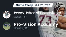 Recap: Legacy School of Sport Sciences vs. Pro-Vision Academy 2022