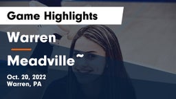 Warren  vs Meadville Game Highlights - Oct. 20, 2022