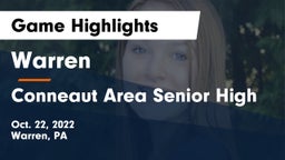 Warren  vs Conneaut Area Senior High Game Highlights - Oct. 22, 2022
