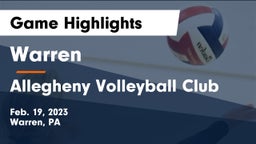 Warren  vs Allegheny Volleyball Club Game Highlights - Feb. 19, 2023