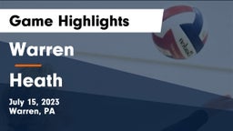 Warren  vs Heath  Game Highlights - July 15, 2023