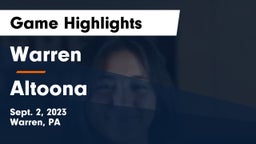 Warren  vs Altoona  Game Highlights - Sept. 2, 2023