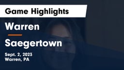 Warren  vs Saegertown Game Highlights - Sept. 2, 2023