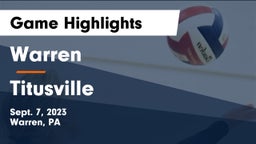 Warren  vs Titusville Game Highlights - Sept. 7, 2023