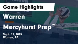 Warren  vs Mercyhurst Prep Game Highlights - Sept. 11, 2023