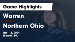 Warren  vs Northern Ohio Game Highlights - Jan. 13, 2024
