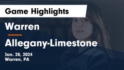 Warren  vs Allegany-Limestone  Game Highlights - Jan. 28, 2024