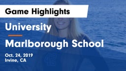 University  vs Marlborough School Game Highlights - Oct. 24, 2019