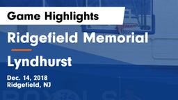 Ridgefield Memorial  vs Lyndhurst  Game Highlights - Dec. 14, 2018
