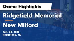 Ridgefield Memorial  vs New Milford  Game Highlights - Jan. 24, 2023