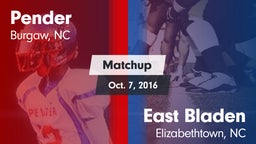 Matchup: Pender vs. East Bladen  2016