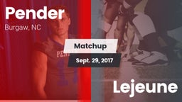 Matchup: Pender vs. Lejeune 2017