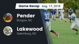 Recap: Pender  vs. Lakewood  2018