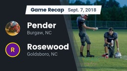 Recap: Pender  vs. Rosewood  2018