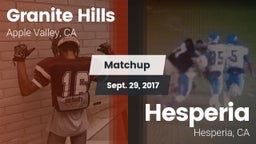 Matchup: Granite Hills vs. Hesperia  2017