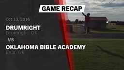 Recap: Drumright  vs. Oklahoma Bible Academy 2016