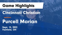 Cincinnati Christian  vs Purcell Marian  Game Highlights - Sept. 15, 2022