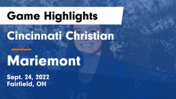 Cincinnati Christian  vs Mariemont  Game Highlights - Sept. 24, 2022