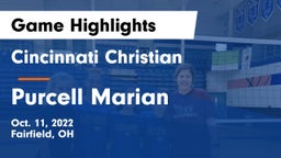 Cincinnati Christian  vs Purcell Marian  Game Highlights - Oct. 11, 2022