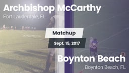 Matchup: Archbishop McCarthy vs. Boynton Beach  2017