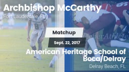Matchup: Archbishop McCarthy vs. American Heritage School of Boca/Delray 2017