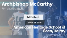 Matchup: Archbishop McCarthy vs. American Heritage School of Boca/Delray 2018