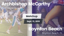 Matchup: Archbishop McCarthy vs. Boynton Beach  2019