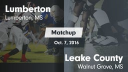 Matchup: Lumberton vs. Leake County  2016