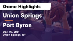 Union Springs  vs Port Byron  Game Highlights - Dec. 29, 2021