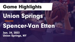 Union Springs  vs Spencer-Van Etten  Game Highlights - Jan. 24, 2022