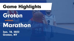 Groton  vs Marathon Game Highlights - Jan. 18, 2022