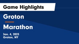 Groton  vs Marathon Game Highlights - Jan. 4, 2023