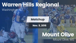 Matchup: Warren Hills Regiona vs. Mount Olive  2016