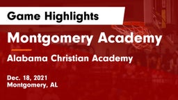 Montgomery Academy  vs Alabama Christian Academy  Game Highlights - Dec. 18, 2021